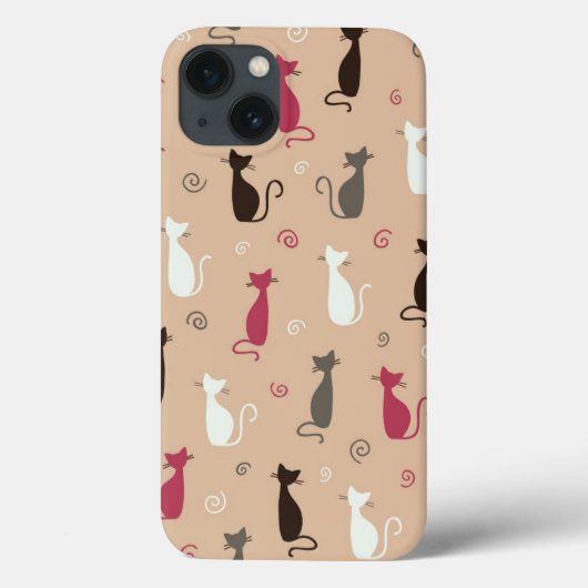 Katzen Muster Rosa Case-Mate iPhone Hülle (Rückseite)