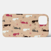 Katzen Muster Rosa Case-Mate iPhone Hülle (Rückseite (Horizontal))