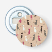 Katzen Muster-Rosa Flaschenöffner (Vorderseite)