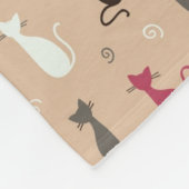 Katzen Muster-Rosa Fleecedecke (Ecke)