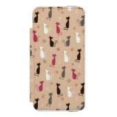 Katzen Muster-Rosa Incipio iPhone Geldbeutel-Hülle (Folio Vorderseite)