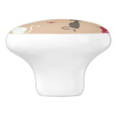 Katzen Muster-Rosa Keramikknauf (Seitenansicht)