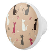 Katzen Muster-Rosa Keramikknauf (Rechts)