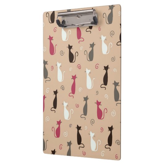 Katzen Muster-Rosa Klemmbrett (Links)