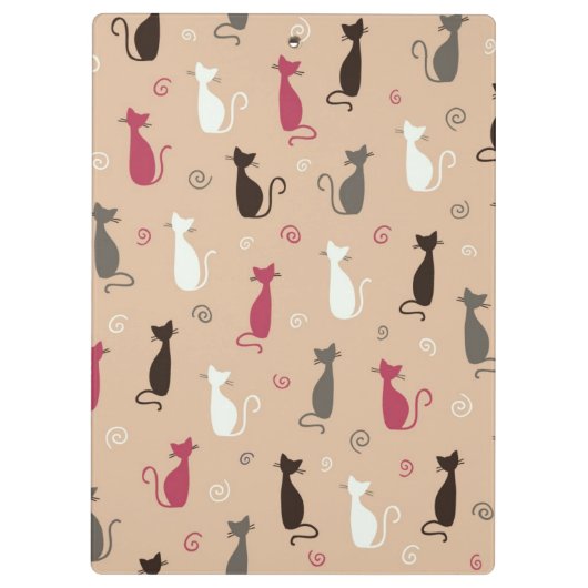 Katzen Muster-Rosa Klemmbrett (Rückseite)