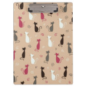 Katzen Muster-Rosa Klemmbrett (Vorderseite)