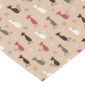 Katzen Muster-Rosa Kurzer Tischläufer (Ecke)