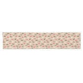 Katzen Muster-Rosa Kurzer Tischläufer (Horizontal)