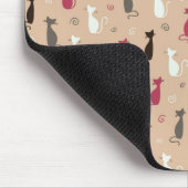 Katzen Muster-Rosa Mousepad (Ecke)