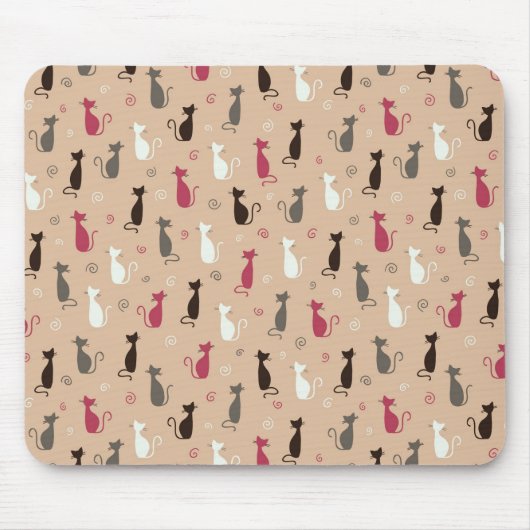 Katzen Muster-Rosa Mousepad (Vorne)