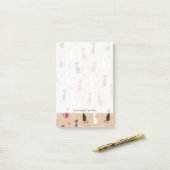 Katzen Muster-Rosa Post-it Klebezettel (Auf Schreibtisch)
