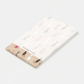 Katzen Muster-Rosa Post-it Klebezettel (angewinkelt)