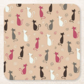 Katzen Muster-Rosa Rechteckiger Pappuntersetzer (Vorderseite)