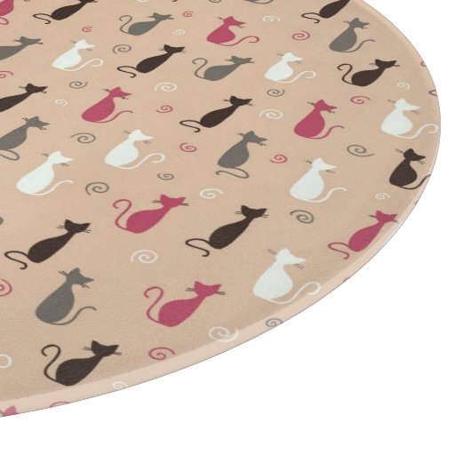 Katzen Muster-Rosa Schneidebrett (Ecke)