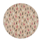 Katzen Muster-Rosa Schneidebrett (Vorderseite)