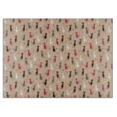 Katzen Muster-Rosa Schneidebrett (Vorderseite)