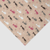 Katzen Muster-Rosa Seidenpapier (Ausschnitt)