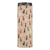 Katzen Muster-Rosa Thermosbecher (Rückseite)