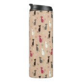 Katzen Muster-Rosa Thermosbecher (Nach rechts gedreht)