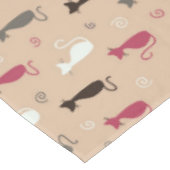 Katzen Muster-Rosa Tischdecke (Schrägansicht)
