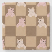 Katzen-Muster Steinuntersetzer (Vorderseite)