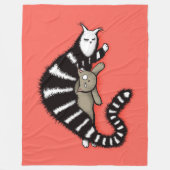 Katzen-Mutter schützt ihr niedliches Kitty-Kind Fleecedecke (Vorderseite)