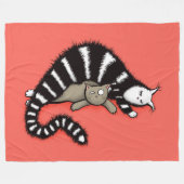 Katzen-Mutter schützt ihr niedliches Kitty-Kind Fleecedecke (Vorderseite (Horizontal))