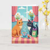 Katzen-Mutter-Tag-Grußkarte Karte (Gelbe Blume)
