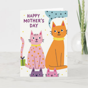 Katzen-Muttertag-Familienkarte Karte