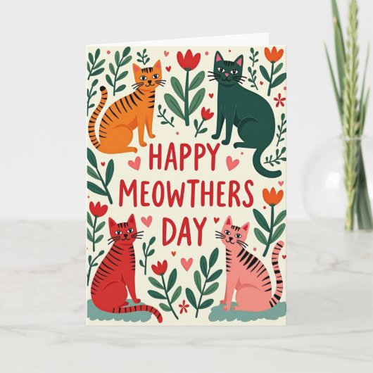Katzen-Muttertag-Gartenkarte Karte (Vorderseite)