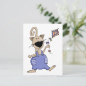 Katzen "n" Hunde ・ Katze mit Drachen Postkarte (Stehend Vorderseite)