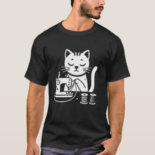 Katzen-Näh-Stickmaschine mit Fäden T-Shirt