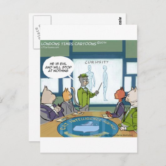 Katzen Naturfeind Funny Postkarte (Vorne/Hinten)