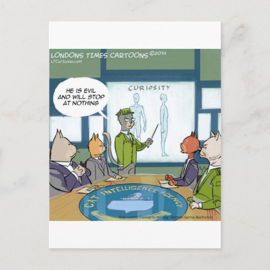 Katzen Naturfeind Funny Postkarte (Vorderseite)