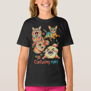 Katzen Neugieriges Quartett, Katze Niedlich PNG Lu T-Shirt