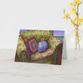 Katzen-Nickerchen Karte (Gelbe Blume)