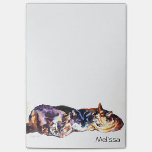 "Katzen-Nickerchen machendes Trio-" Druck Post-it Klebezettel