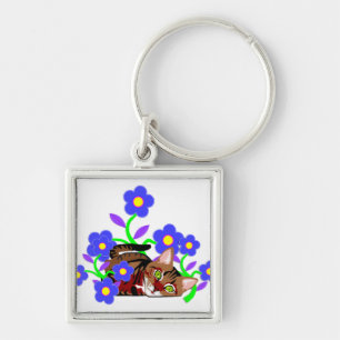 Katzen-Nickerchen Schlüsselanhänger