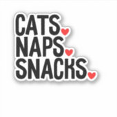 Katzen Nickerchen Snacks - Katzen Liebhaber Aufkleber (Vorderseite)