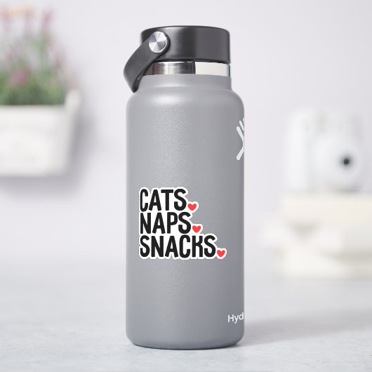 Katzen Nickerchen Snacks - Katzen Liebhaber Aufkleber (HydroFlask)