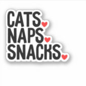 Katzen Nickerchen Snacks - Katzen Liebhaber Aufkleber (Vorderseite)