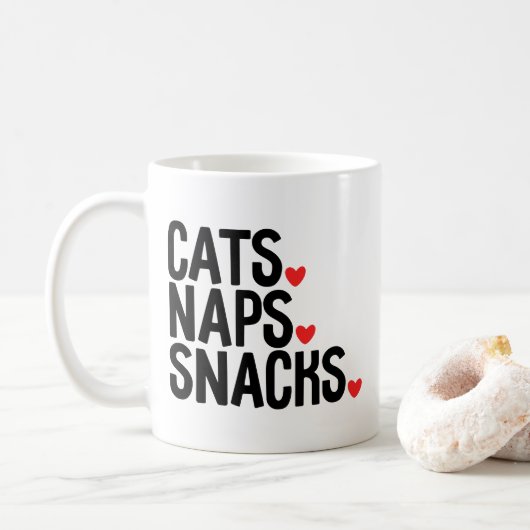 Katzen Nickerchen Snacks - Katzen Liebhaber Kaffeetasse (Mit Donut)