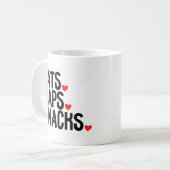 Katzen Nickerchen Snacks - Katzen Liebhaber Kaffeetasse (Vorderseite Links)