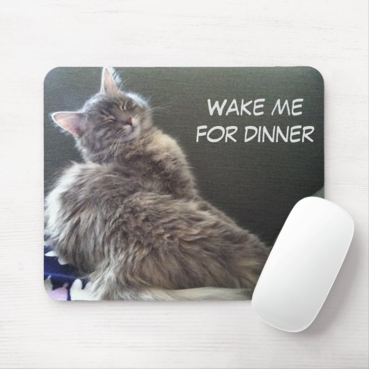 Katzen-Nickerchen: Wecken Sie mich für Abendessen Mousepad (Mit Mouse)