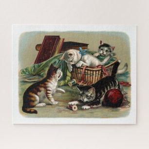Katzen Niedliches Vintages Bild Puzzle