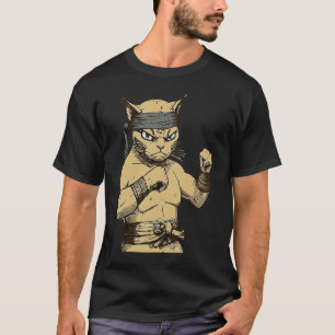 Katzen-Ninja-Kämpfer Katze übt Karate T-Shirt