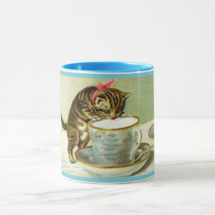 Katzen-nippende Tee-Gewohnheits-Tasse Tasse