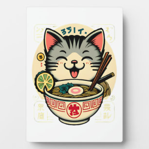 Katzen-Nudel-Japanische-Anime-ga-Kawaii-Katze Fotoplatte