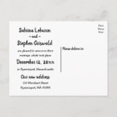 Katzen nur verheiratet Schwarz-weiße Hochzeitsankü Ankündigungspostkarte (Rückseite)