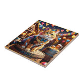 Katzen Oktoberfest Fliese (Seite)